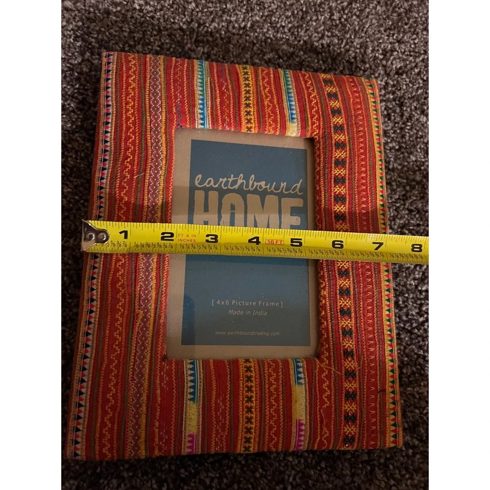 Earthbound‎ Home 4 x 6 Picture Frame Fabric Bohemian Design Hippie Home Decor